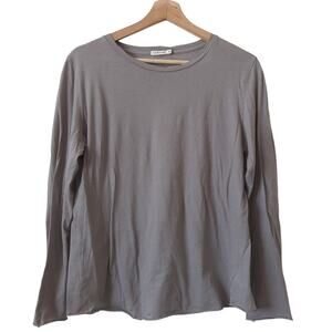 Comune Womens Long Sleeve  Top Gray Size Medium Lightweight Cotton Natural Fiber
